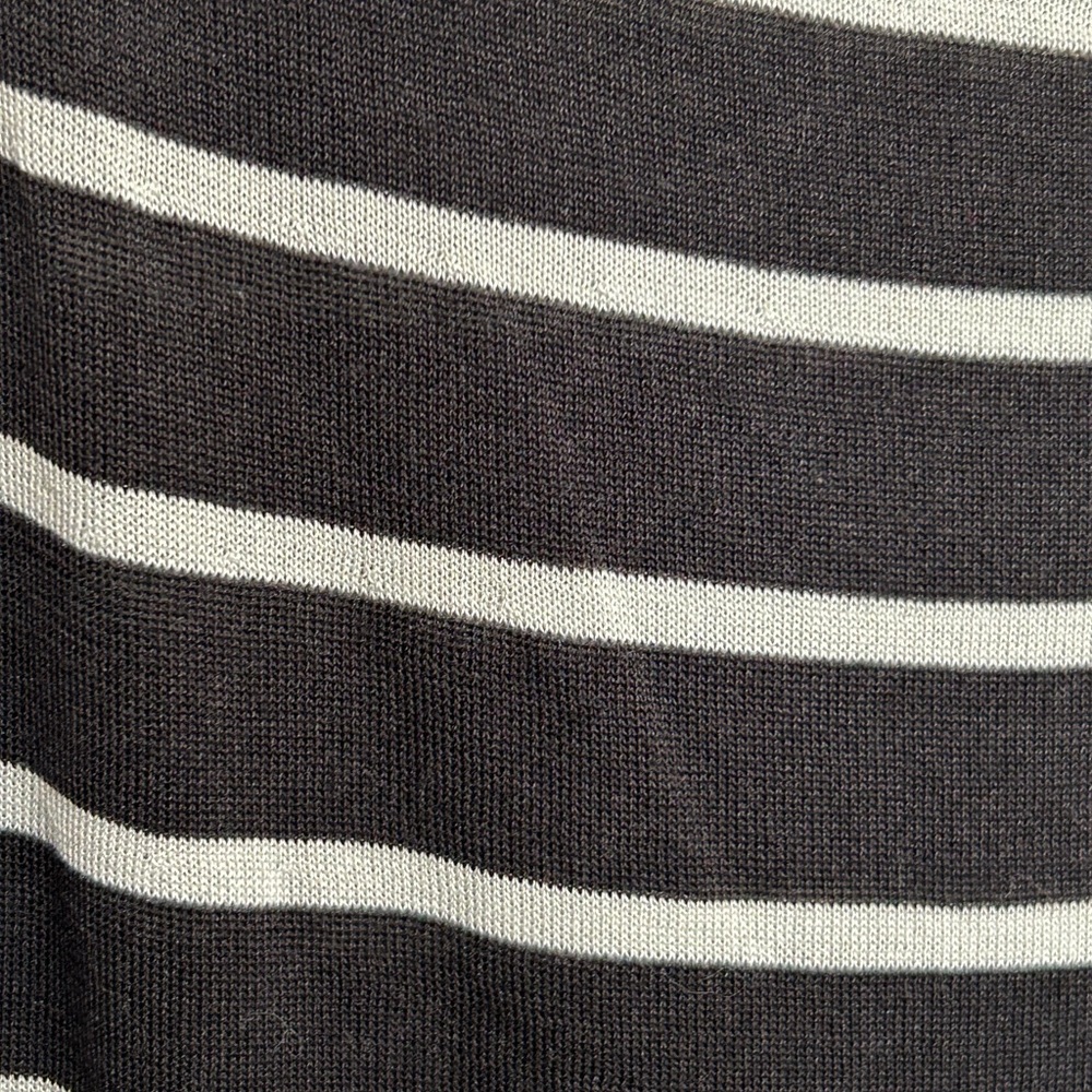 LAFAYETTE 148 New York Stripe Raglan Sweater - Black & “Ash” color - size L - Picture 5 of 15